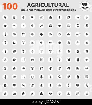 Landwirtschaft-Icons für Web und User-Interface-design Stock Vektor