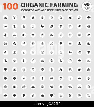 Ökologischer Landbau Icons für Web und User-Interface-design Stock Vektor