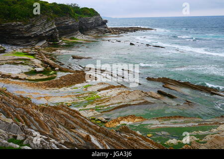 Küsten Blick auf St. Jean de Luz, Frankreich Stockfoto