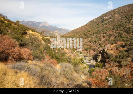 Talblick am Eingang zum Sequoia National Park auf Generals Highway in Kalifornien, USA Stockfoto