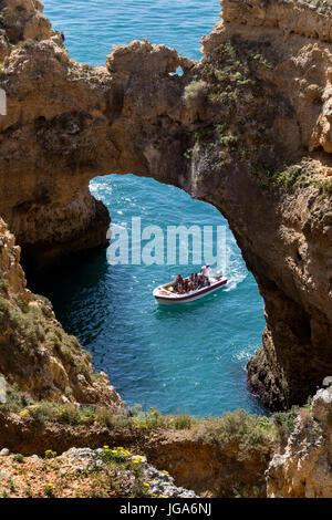 Ponta da Piedade in der Nähe von Lagos an der Algarve, Portugal. Stockfoto