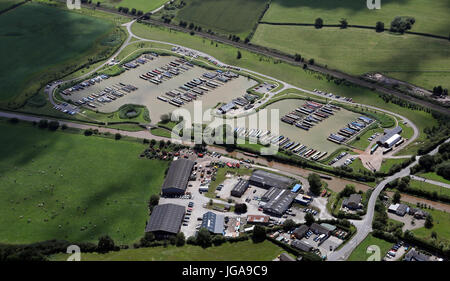 Luftaufnahme des Tattenhall Marina, Chester, UK Stockfoto