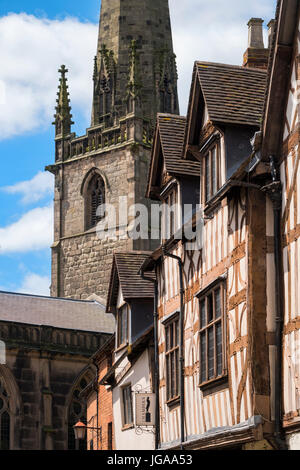 Prince Rupert Hotel und St Alkmund Kirche, Kirche-Straße, Shrewsbury, Shropshire, England, UK Stockfoto