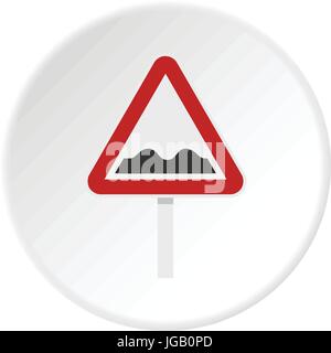 Steiniger Weg Zeichen Symbol Kreis Stock Vektor