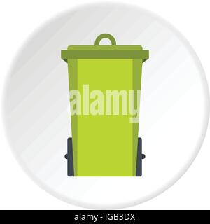 Grünen Müll bin Symbol Kreis Stock Vektor