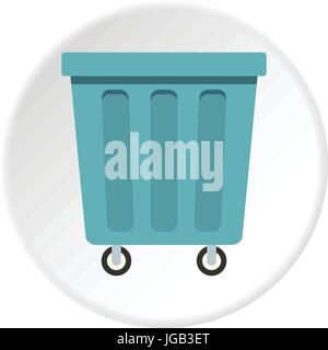 Im freien blauen Mülleimer Symbol Kreis Stock Vektor