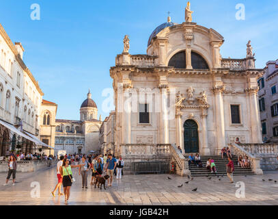 Kroatien Dubrovnik Kroatien Dalmatien Luza square alten quadratischen Stadtkirche St. Blasius Kirche Schutzheiligen der alten Stadt Dubrovnik Dubrovnik Kroatien Stockfoto