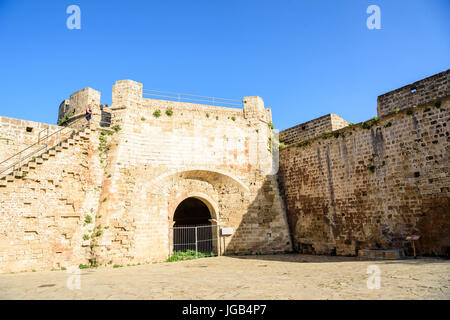 Famagusta Stadtmauern führt zu Otello Hochburg, Nord-Zypern Stockfoto