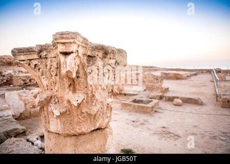 Antiken Säulen in Paphos Archaeological Park, Republik Zypern Stockfoto