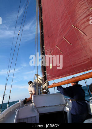 Rigel, alte Segelregatta, Binic Hafen in der Nähe von Saint-Brieuc, Côtes-d ' Armor, Bretagne, Bretagne, Frankreich Stockfoto