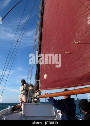 Rigel, alte Segelregatta, Binic Hafen in der Nähe von Saint-Brieuc, Côtes-d ' Armor, Bretagne, Bretagne, Frankreich Stockfoto