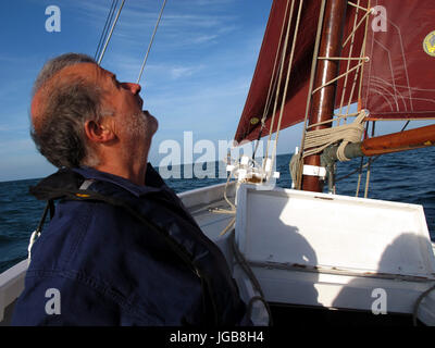 Rigel, alte Segelregatta, Binic Hafen in der Nähe von Saint-Brieuc, Côtes-d ' Armor, Bretagne, Bretagne, Frankreich Stockfoto