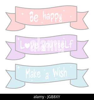 Cute cartoon Banner mit Zitaten vector Abbildung Stock Vektor