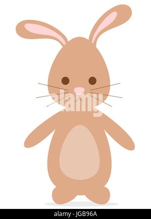 Niedlich schönen Cartoon brown Bunny rabbit Vector Illustration Stock Vektor