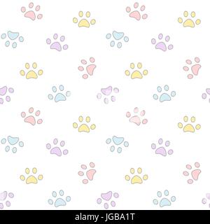 Niedlich bunten Pfoten nahtlose Vektor Muster hintergrund abbildung Stock Vektor