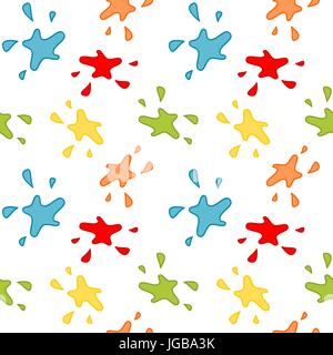 Cute cartoon Bunte muticolors Lack Tropfen und Blots nahtlose Vektor Muster hintergrund abbildung Stock Vektor