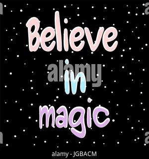 In magic Hand glaube gezeichnet motivierende Angebot Karte bunte Vektor illustration Stock Vektor