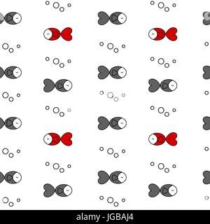 Cute cartoon Fische nahtlose Vektor Muster Konzept hintergrund abbildung Stock Vektor