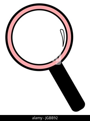 Cute schwarz weiß rosa Linse Symbol vektor Abbildung vergrößern Stock Vektor
