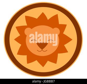 lion head cute cartoon vector illustration Stock Vektor