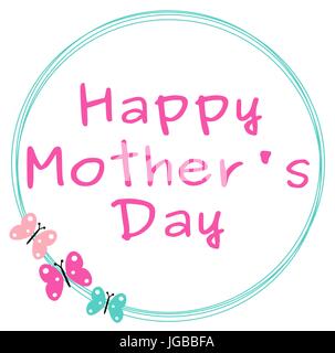 Süße bunte glückliche Mutter Tag Hintergrund Vector Illustration Stock Vektor