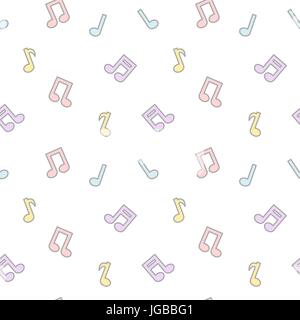 Cute cartoon Bunte schöne Musik Noten nahtlose Vektor Muster hintergrund abbildung Stock Vektor