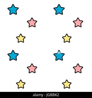 Cute cartoon rosa blau und gelbe Sterne nahtlose Vektor Muster hintergrund abbildung Stock Vektor