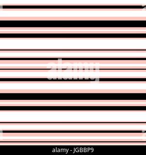 Weiß rosa und schwarzen Streifen nahtlose Vektor Muster hintergrund abbildung Stock Vektor
