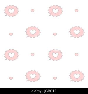 niedlichen Cartoon weißen und rosafarbenen Sprechblasen mit Herz nahtlose Muster Hintergrund Vektorgrafik Stock Vektor