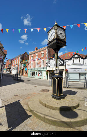 Whitchurch ist eine kleine historische und malerische Marktstadt in Shropshire im grenznahen Bereich Cheshire. Stockfoto