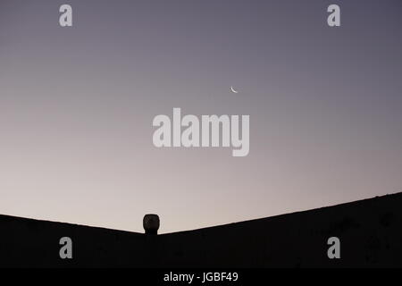 Mondphase am Ende des Monats Stockfoto