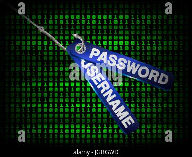 Fischerei Haken Phishing-Benutzernamen und Passwort-Daten Stock Vektor