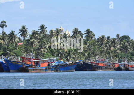 Fischereifahrzeuge in Kerala Stockfoto