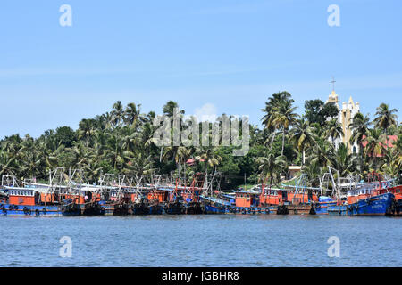 Ashtamudi See in Kerala Stockfoto