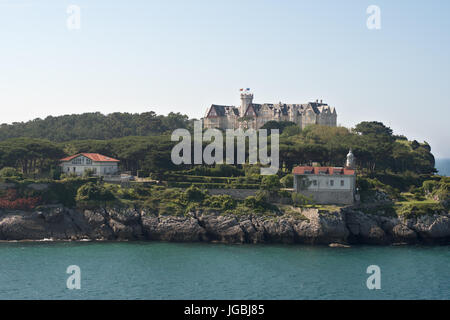 Menéndez Pelayo International University aus dem Meer, Santander, Kantabrien, Spanien Stockfoto