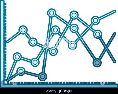 blaue Färbung Silhouette des linear steigende statistische Diagramme Stock Vektor