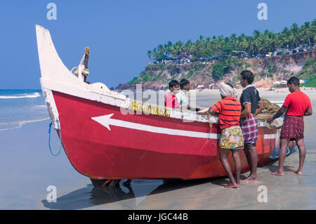 Fischer Varkala Beach Kerala Indien Stockfoto