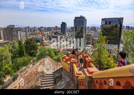 Blick vom Santa Lucia Hill, Santiago de Chile, Chile, Südamerika Stockfoto