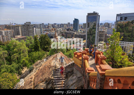 Blick vom Santa Lucia Hill, Santiago de Chile, Chile, Südamerika Stockfoto