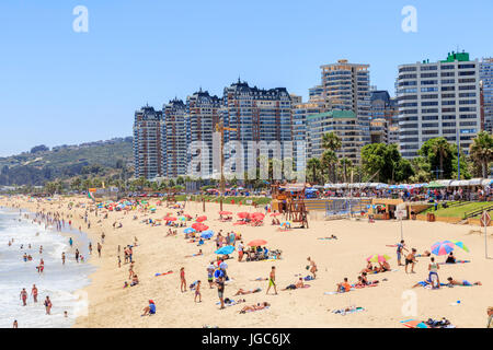 Strand, Viña Del Mar, Chile, Südamerika Stockfoto