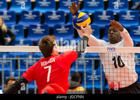 Curitiba, Brasilien. 5. Juli 2017. Evans in der Volleyball-Weltliga in der Partie zwischen Russland und Kanada anlässlich der Arena da Baixada in Curitiba, PR. Credit: Reinaldo Reginato/FotoArena/Alamy Live News Stockfoto