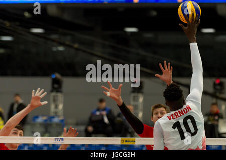 Curitiba, Brasilien. 5. Juli 2017. Evans während der Welt-Liga Volleyball in der Partie zwischen Russland und Kanada statt in der Arena da Baixada in Curitiba, PR. Credit: Reinaldo Reginato/FotoArena/Alamy Live News Stockfoto