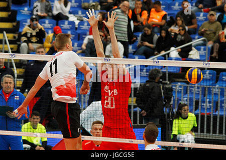 Curitiba, Brasilien. 5. Juli 2017. Volleyball Weltliga, Übereinstimmung zwischen Russland und Kanada anlässlich der Arena da Baixada in Curitiba, PR. Credit: Guilherme Artigas/FotoArena/Alamy Live News Stockfoto