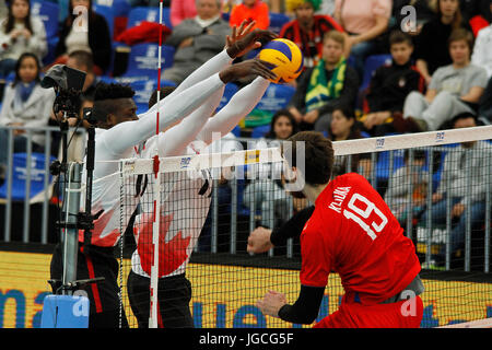 Curitiba, Brasilien. 5. Juli 2017. Volleyball Weltliga, Übereinstimmung zwischen Russland und Kanada anlässlich der Arena da Baixada in Curitiba, PR. Credit: Guilherme Artigas/FotoArena/Alamy Live News Stockfoto