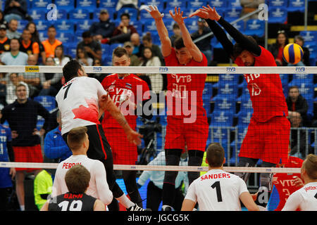 Curitiba, Brasilien. 5. Juli 2017. Volleyball Weltliga, Übereinstimmung zwischen Russland und Kanada anlässlich der Arena da Baixada in Curitiba, PR. Credit: Guilherme Artigas/FotoArena/Alamy Live News Stockfoto