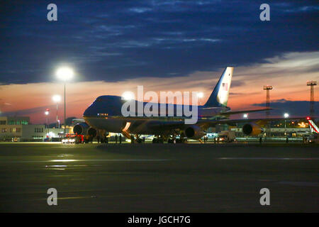 Warschau, Polen. 5. Juli 2017.  Air Force One landet auf dem Chopin-Flughafen. Bildnachweis: Jake Ratz/Alamy Live-Nachrichten Stockfoto