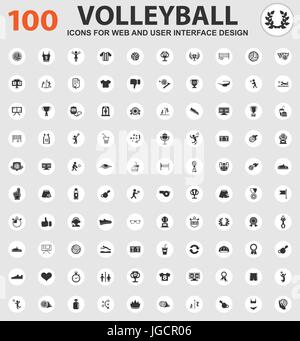 Volleyball-Icons für Web und User-Interface-design Stock Vektor