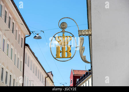 Hofbräuhaus Zeichen, München, Deutschland Stockfoto