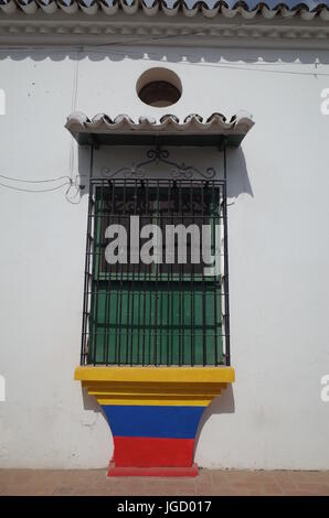 Alte Fenster in Mompox, Kolumbien Stockfoto