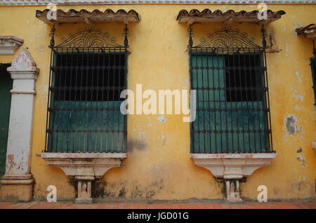 Alte Fenster in Mompox, Kolumbien Stockfoto